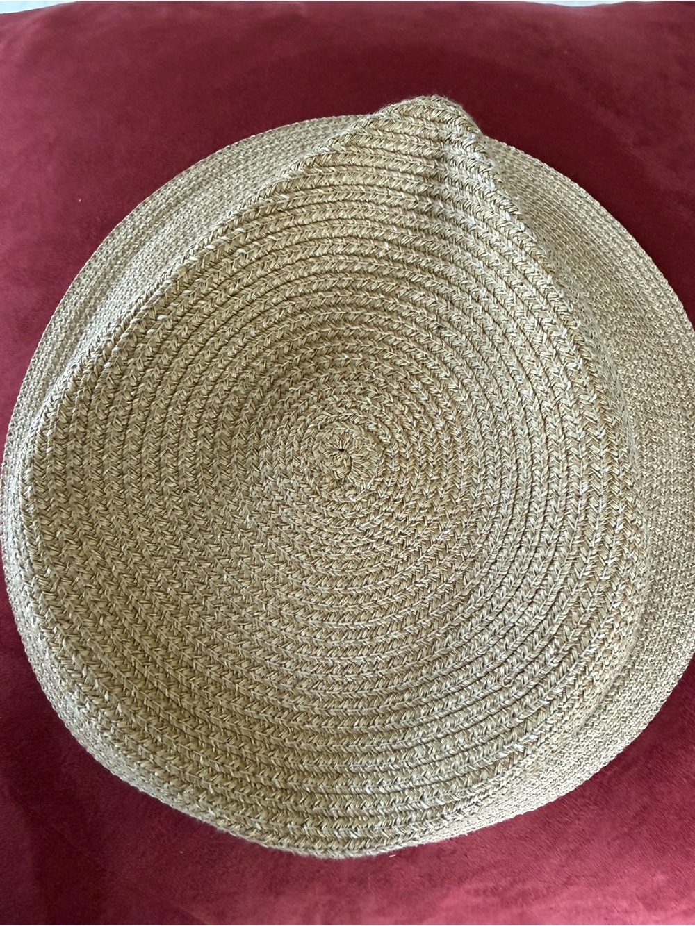 Eric Javits Tan Straw Fedora with White Band - Picture 5 of 9